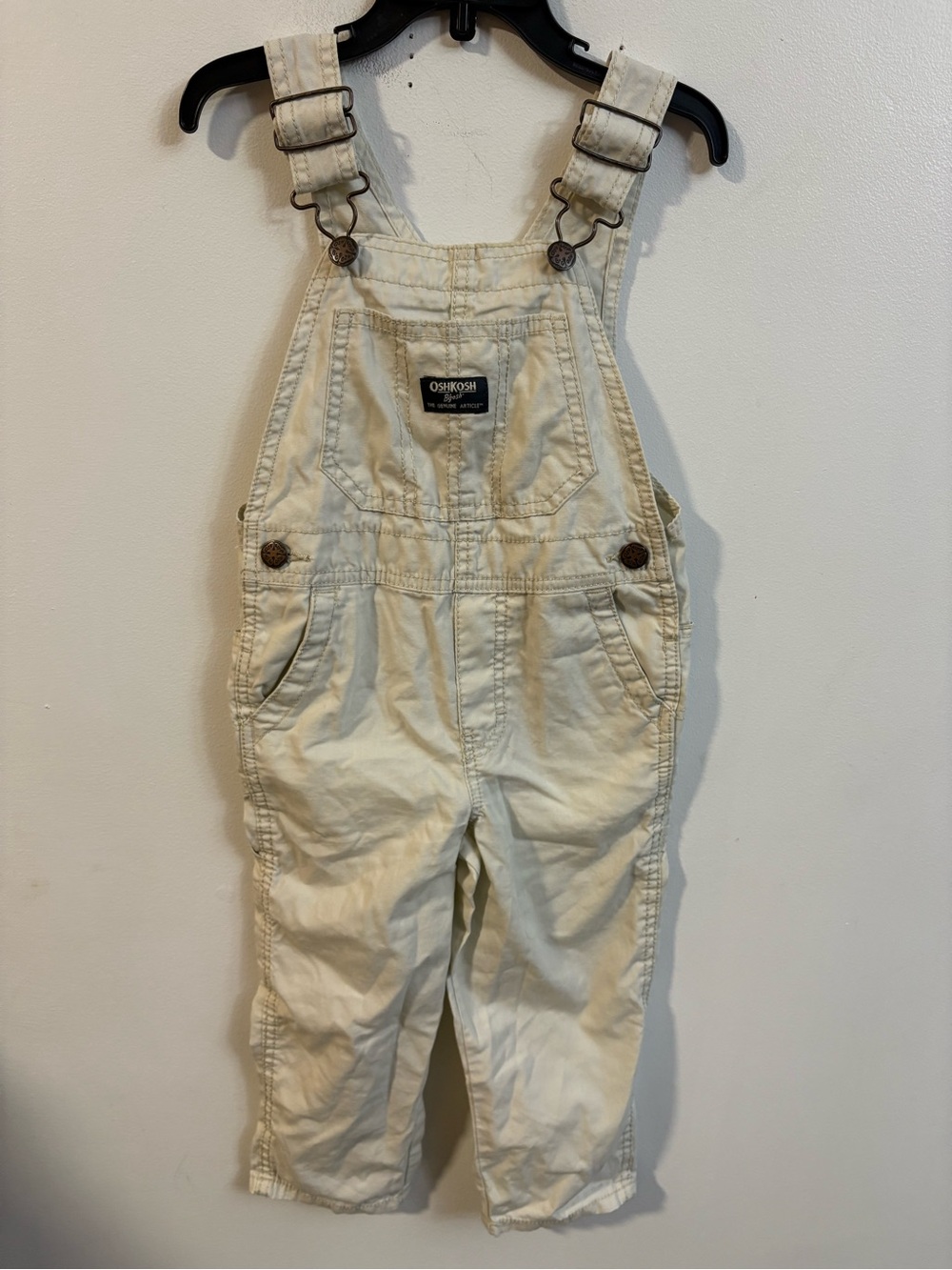 OshKosh B'gosh Cream Kids Overalls with Front Pocket 3 years unisex